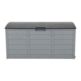 75gal 260L Outdoor Garden Plastic Storage Deck Box Chest Tools Cushions Toys Lockable Seat