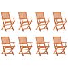 vidaXL Folding Patio Chairs 8 pcs Solid Eucalyptus Wood