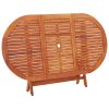 vidaXL Folding Patio Table 63"x33.5"x29.5" Solid Eucalyptus Wood