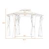 11.8 Ft. W x 11.8 Ft. D Patio Outdoor Gazebo;  Double Roof Soft Canopy Garden Backyard Gazebo with Mosquito Netting Suitable for Lawn;  Garden;  Backy