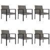 vidaXL 7 Piece Patio Dining Set Poly Rattan Gray