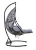 Patio PE Rattan Swing Chair With Stand and Leg Rest for Balcony; Courtyard