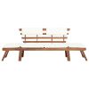 vidaXL Patio Bench with Cushions 2-in-1 74.8" Solid Acacia Wood