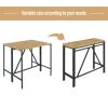 10-Piece Outdoor Patio Wicker Bar Set;  Garden PE Rattan Wicker Dining Table;  Square Stool Set;  Foldable Tabletop;  Acacia Wood Tabletop