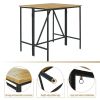 10-Piece Outdoor Patio Wicker Bar Set;  Garden PE Rattan Wicker Dining Table;  Square Stool Set;  Foldable Tabletop;  Acacia Wood Tabletop