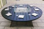 Brown Wicker Patio Firepit  Dining Table (Table Only)