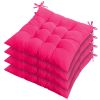 4Pcs Chair Cushion Pads Pillow Soft Tie On Square Sitting Mats For Home Office Car Sitting Travel